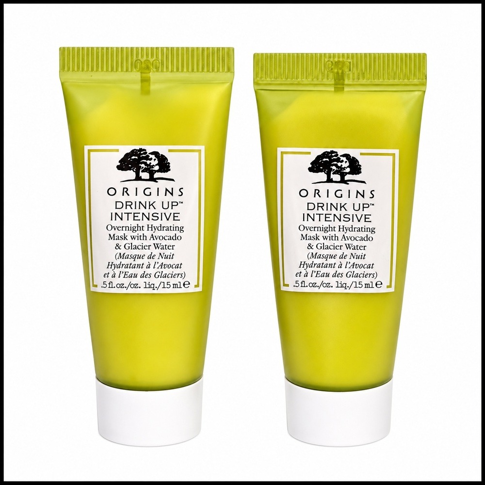 2 x Origins Drink Up-Intensive Overnight Mask 0.5 fl.oz. 15 ml. travel size